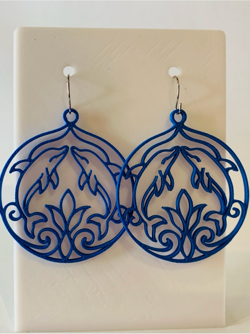 Blue Dolphin Filigree Hoop Earrings - Unbranded